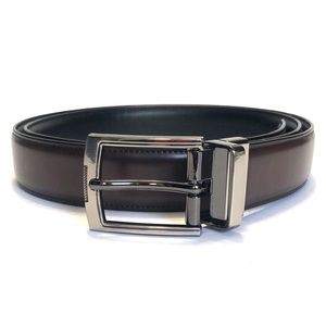 Men’s Reversible Black & Burgundy Vegan Leather Belt size Large